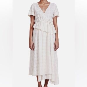 Apiece Apart Cabo wrap dress in cream, XL